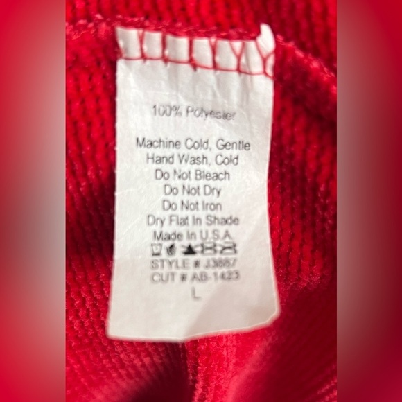 Red Women's Cardigan-Velvety Material-Size:Large - Picture 4 of 7